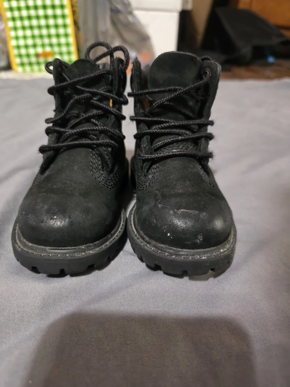 Timberland Kids Black Suede Lace-Up Ankle Boots